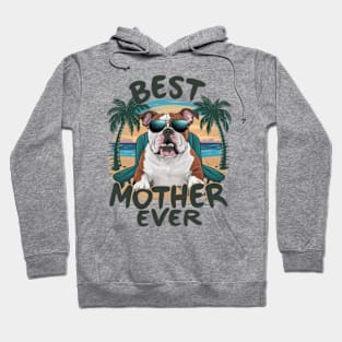 Bulldog  dogs and a mom funny Hoodie